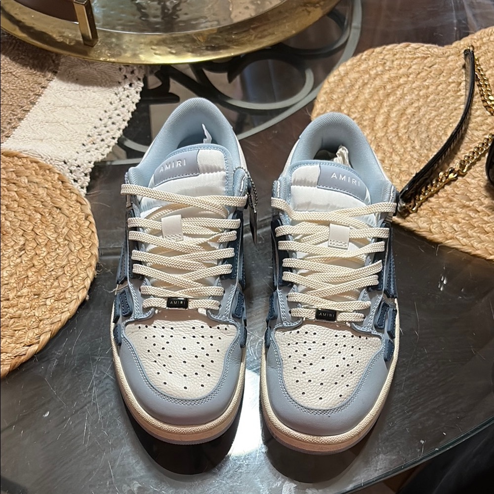 AMIRI Blue and White Retro-Inspired Sneakers